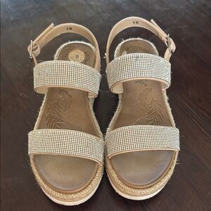 Rhinestone sandals by Jellypop.  Size 8